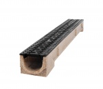 B125 Polymer Channel x 1m Cast Iron Grate